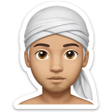 mixed boy with a durag and facial hair sticker