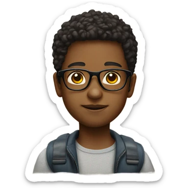 boy in glasses portrait sticker