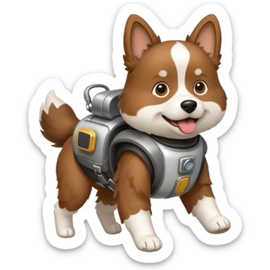 Dog with a jetpack sticker