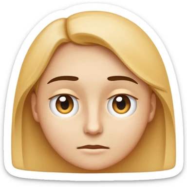Emoji-style face in 2D, head slightly turned sideways (3/4 profile), eyes looking directly sideways toward viewer, expression suspicious or observing, clean vector lines, minimalistic style like 🙄 emoji, neutral background sticker