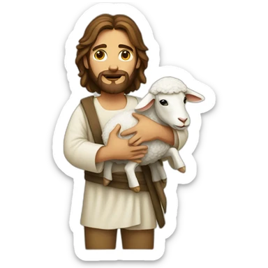 Jesus carrying a lamb sticker