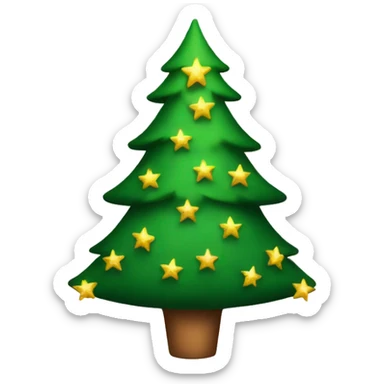 Christmas tree with stars  sticker