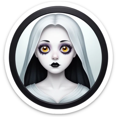 ghost in goth makeup looking in a mirror sticker