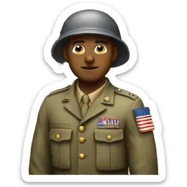 A American soldier standing at the position of parade rest sticker