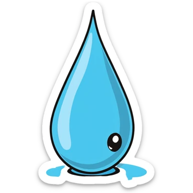cartoon sticker of a water droplet with tears sticker