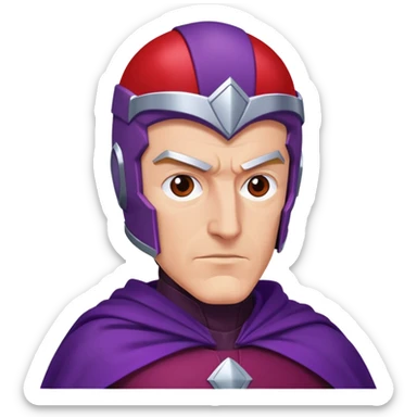 Magneto Marvel character with red helmet and purple cape sticker
