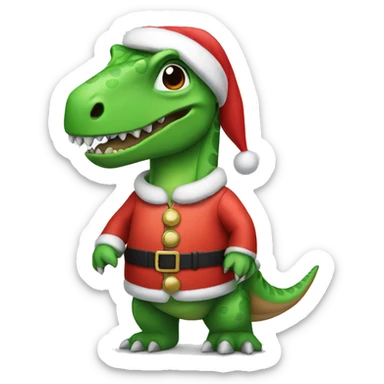 Dinosaur in Santa suit sticker