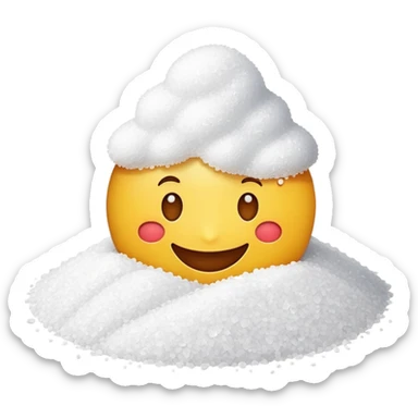 Happy emoji with a pile of salt sticker