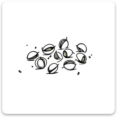 hand drawn doodle style pistachios, sketchy lines, playful and simple sticker