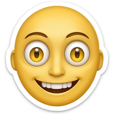 a General Yellow Face emoji with creepy smile  sticker