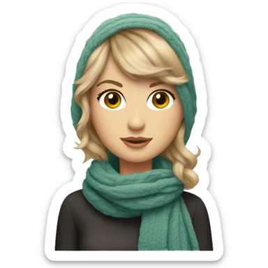 taylor swift wearing scarf  sticker