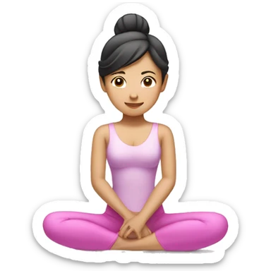 Pilates princess Asian girl  sticker