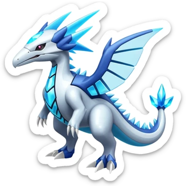 Futuristic Glowing Shiny Neon Pastel Helioptile-Diancie-Kyurem-Dialga-Latios-Miraidon-Pokémon, full body sticker