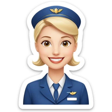 happy flight attendant sticker