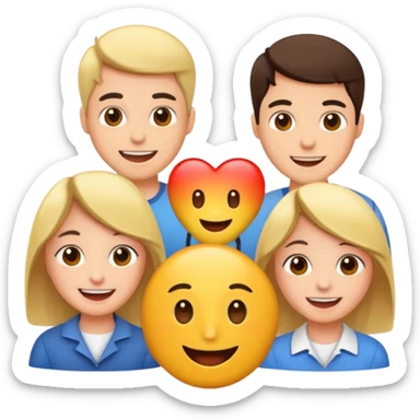 Quiz with happy people  sticker