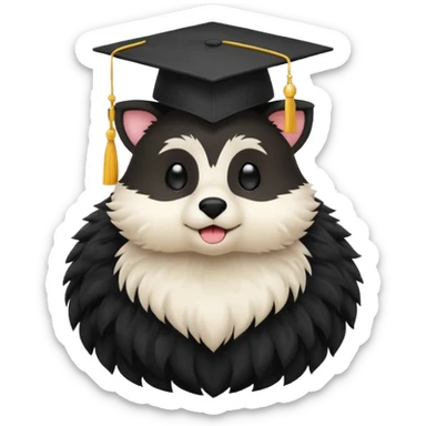 Graduation Cap in animal sticker