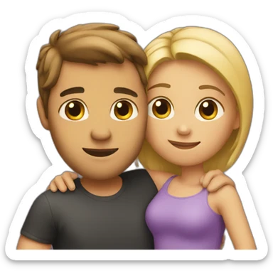 Couple hugging each other sticker