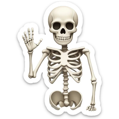 Skelet I don‘t know helpless hand up sticker