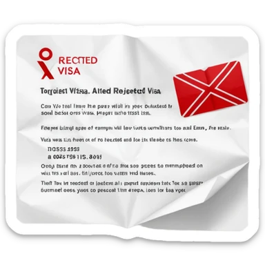 visa de turista denegada con una x sticker