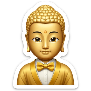 The Buddha in golden bow tie sticker