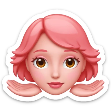 thank you in coral pink sticker