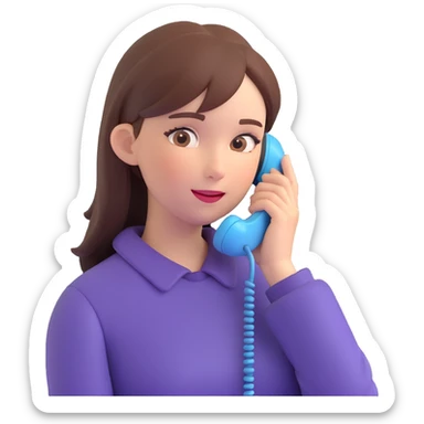 girl talking on phone bedroom background, close up pose sticker