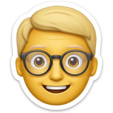 An emoji head with glasses based on the provided photo, variation 7. sticker