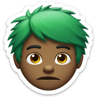 angry bear with green hair now sticker