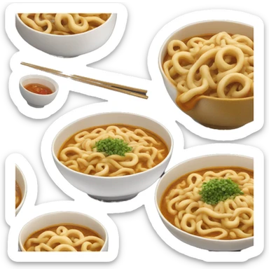 a curry udon without chopsticks sticker