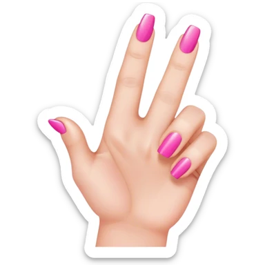 Une main avec un doigt qui pointe vers la droite pour monter quelque chose qui porte du vernis rose  sticker
