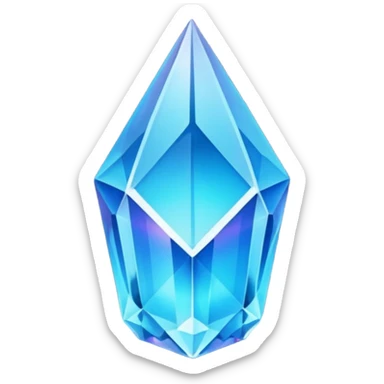 Long Blue glowing crystal sticker