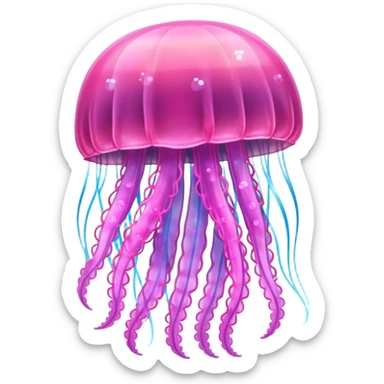 Pink shining jellyfish with sparkles sticker