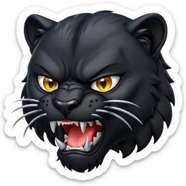 angry panther animal sticker