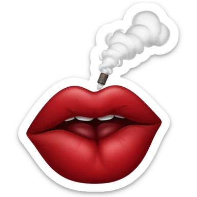 lips blowing smoke sticker