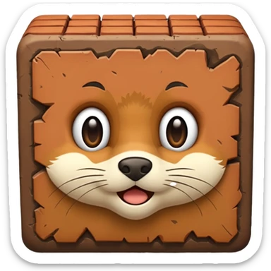 a furry brick sticker