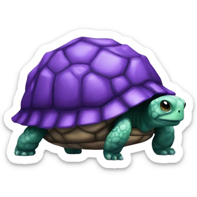 A fat  purple turtoise sticker
