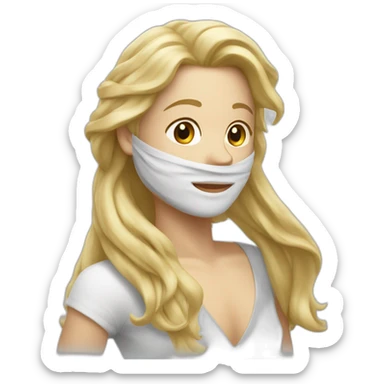 long blond haired surfeur with white bandanna sticker