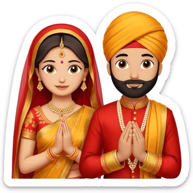 Two hands in a engagement..One hand of groom and one hand of bride. Bride dress - red/yellow saree. groom- light orange punjabi sticker