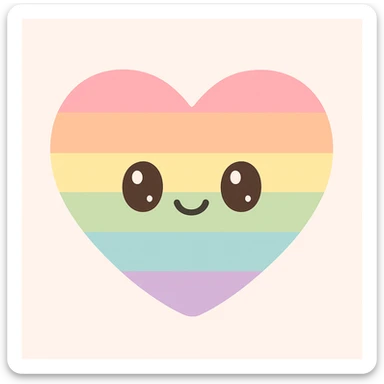 heart in rainbow pride colors, simple and bold, no text sticker