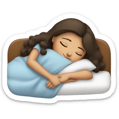 Brunette girl sleeping sticker