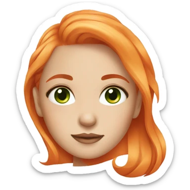 girl with orange hair and green eyes doing skincare sticker