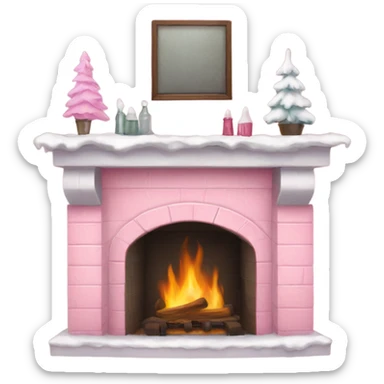 Winter Pink FirePlace sticker