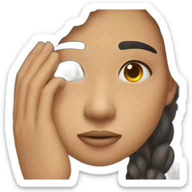 person wipes sweat from their face sticker