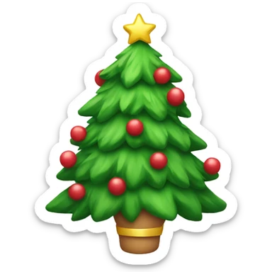 christmas tree with a bow sticker