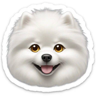 White fluffy Pomeranian sticker