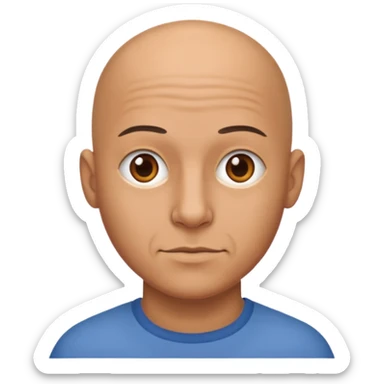 a stupid man with a very flat head sticker