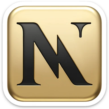 letter N in black and gold sticker