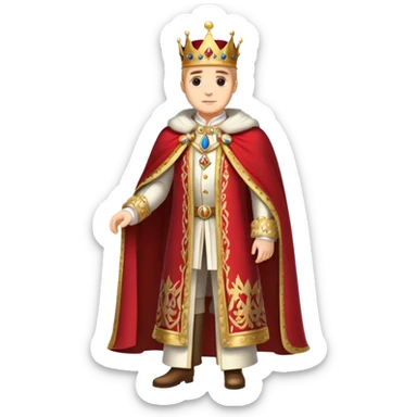 Full body of Francisco I, royal king standing in royal attire with crown and cape sticker