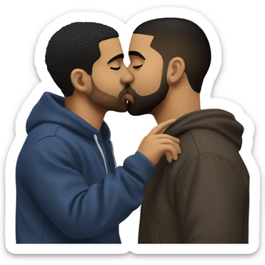 Drake kissing drake  sticker