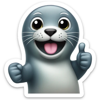 Seal doing a big thumbs up sticker